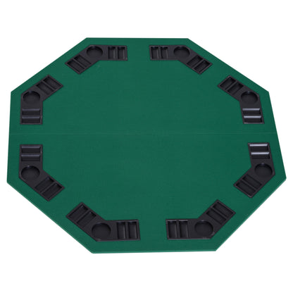 HOMCOM 1.2m/48 Inches Foldable Poker Table Top 8 Players Blackjack Tables Chip Trays