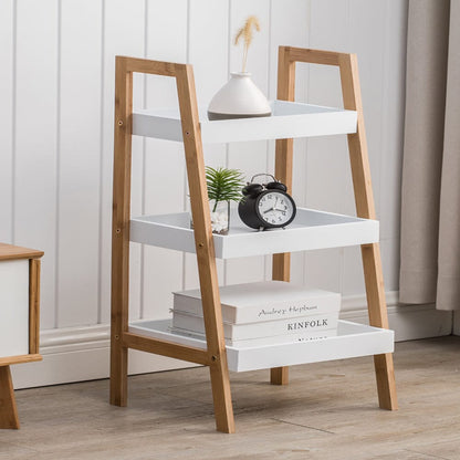 75cm Height 3-Tier Nordic Freestanding Wooden Ladder Shelf Storage Organizer