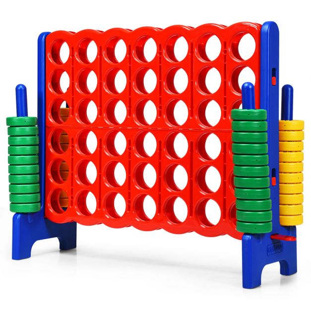 Giant Connect 4 in A Row with 42 Jumbo Rings for Garden  Beach-Blue