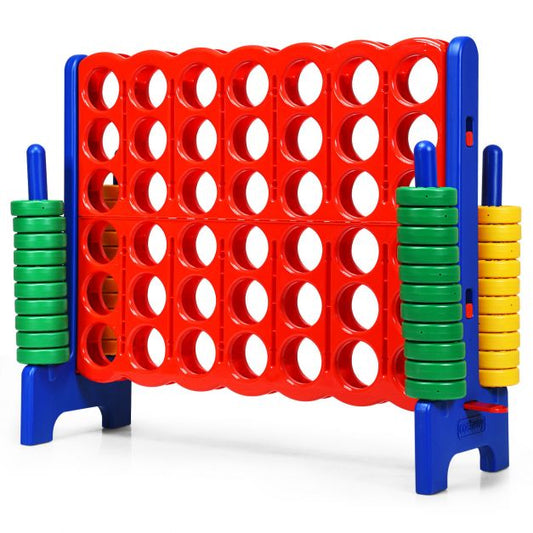 Giant Connect 4 in A Row with 42 Jumbo Rings for Garden  Beach-Blue