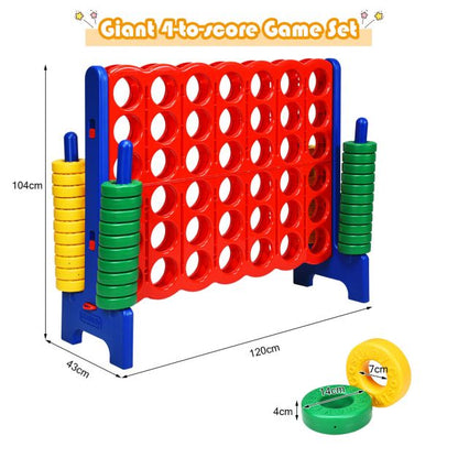 Giant Connect 4 in A Row with 42 Jumbo Rings for Garden  Beach-Blue