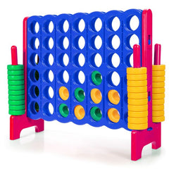 Giant Connect 4 in A Row with 42 Jumbo Rings for Garden & Beach-Red