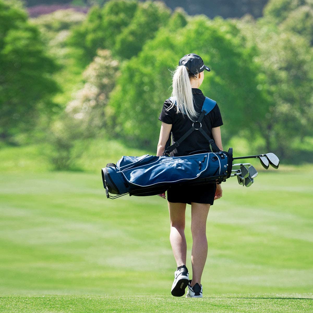 Golf Stand Bag with 4 Way Dividers-Navy