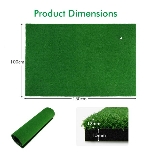 1.5 m x 1 m Golf Hitting Mat with Synthetic Turf