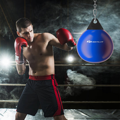Water Punching Bag with Water Injector and Hanging Accessories-Blue