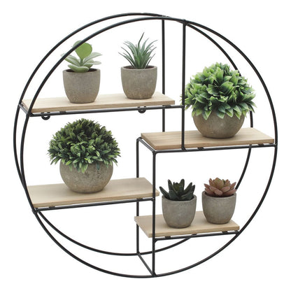 2 Style Modern Round Floating Decorative Wall Shelf