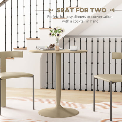 HOMCOM 75H x â70cm Two-Person Minimalistic Dining Table - Light Brown