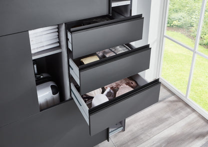 Sliding Wardrobe SOGO 2 Door Mirrored Wardrobe Graphite 225cm