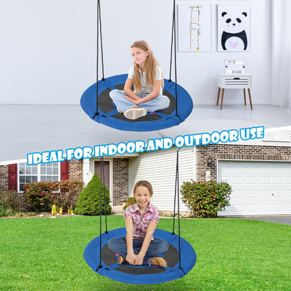 104 cm Saucer Tree Swing with 600D Oxford Fabric-Blue
