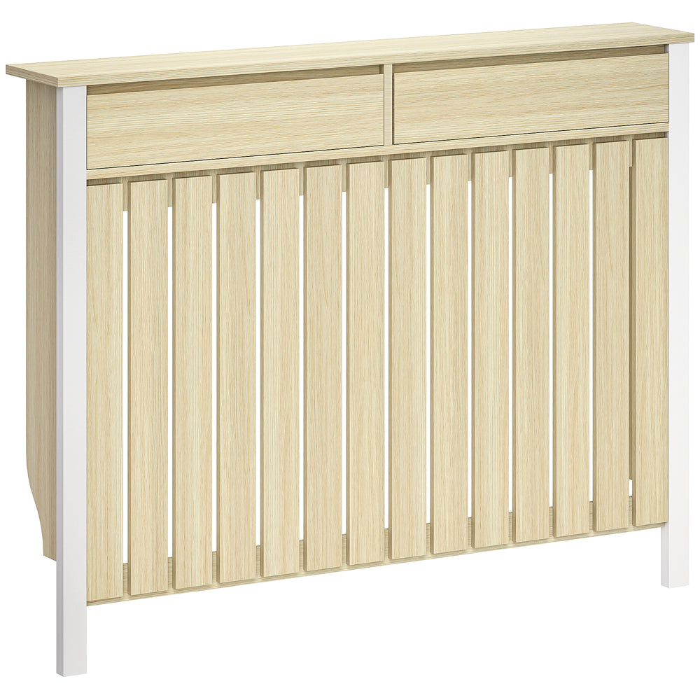 HOMCOM 93 x 119cm Rustic-Look Radiator Cover - Oak