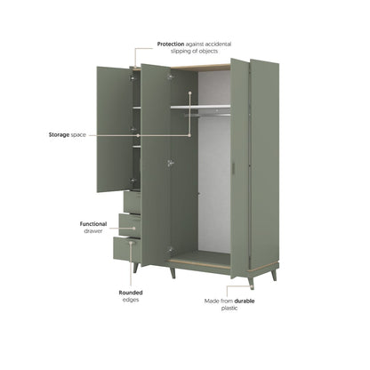 Scandi Hinged Door Wardrobe 144cm