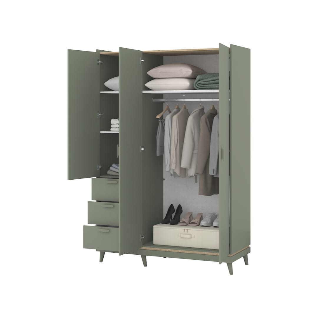 Scandi Hinged Door Wardrobe 144cm