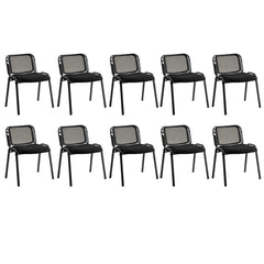 Set of 10 Stackable Waiting Room Chairs with Mesh Backrest-Black