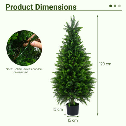 Set of 2 120 cm Artificial Cedar Cypress Trees for Porch and Patio