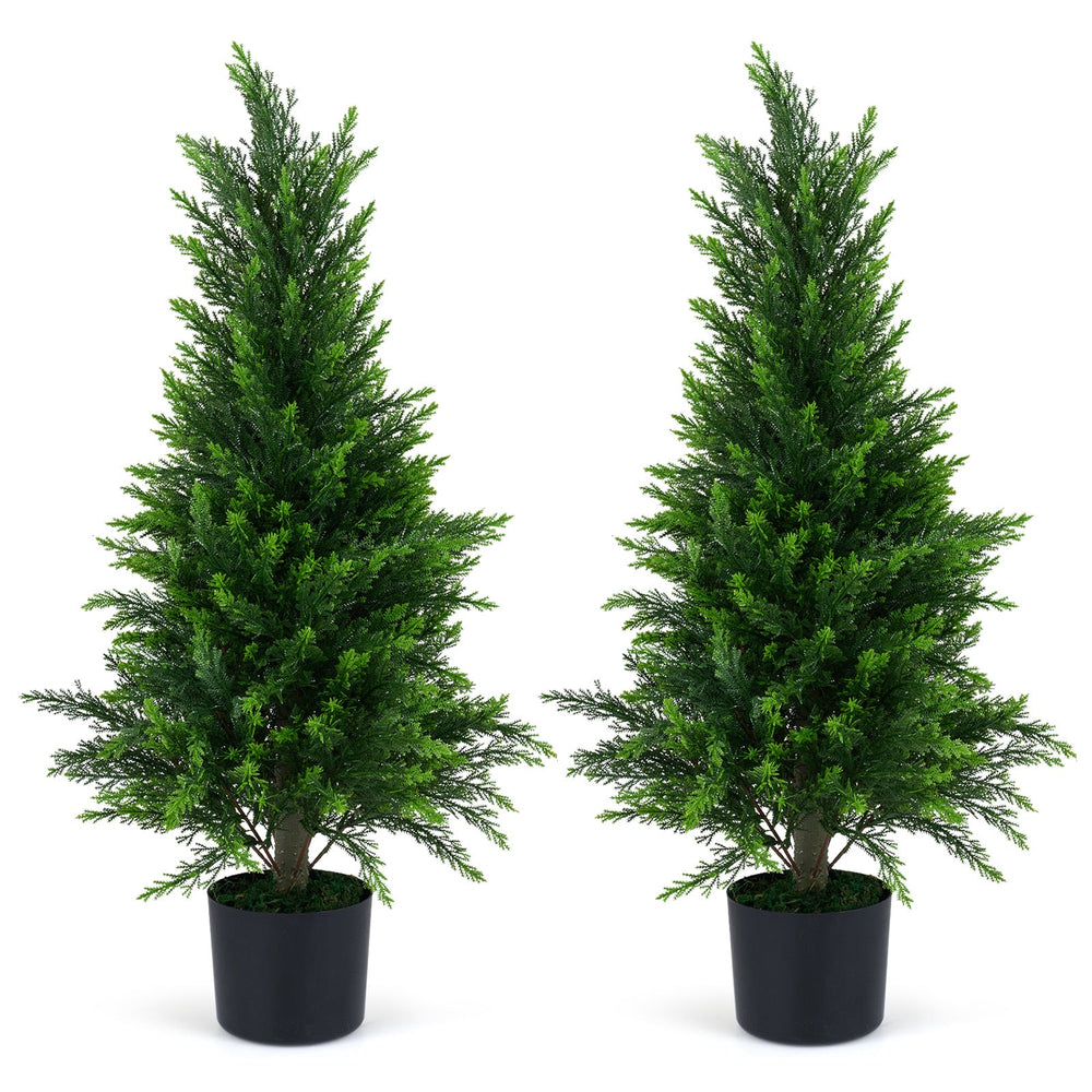 Set of 2 90 cm Artificial Cedar Cypress Trees for Porch and Patio