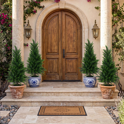 Set of 2 90 cm Artificial Cedar Cypress Trees for Porch and Patio