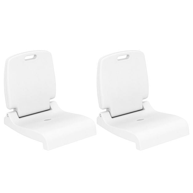 Set of 2 Poolside Chairs with Handle and Back Support-White