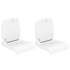 Set of 2 Poolside Chairs with Handle and Back Support-White