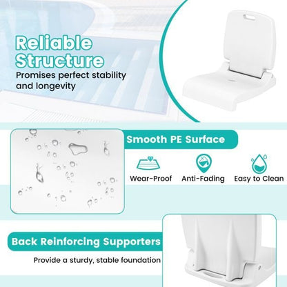 Set of 2 Poolside Chairs with Handle and Back Support-White