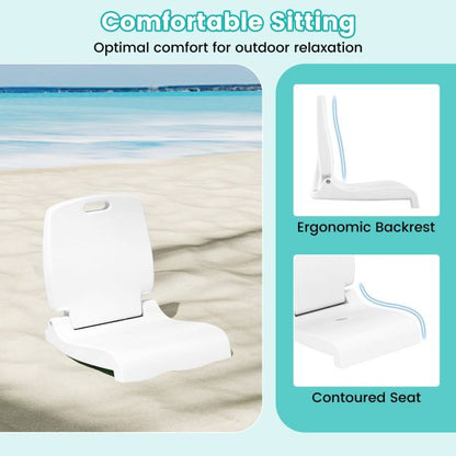 Set of 2 Poolside Chairs with Handle and Back Support-White