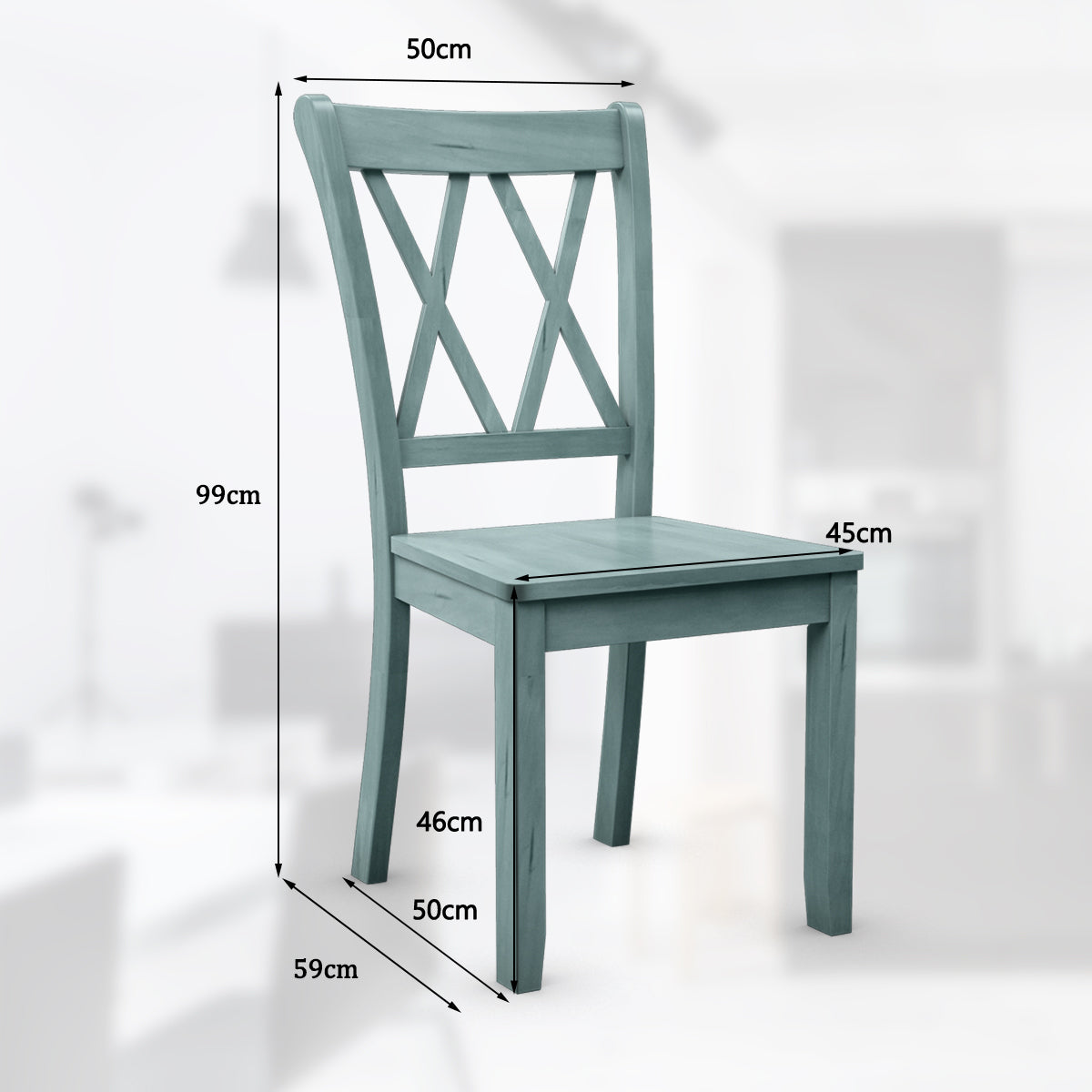 Set of 4 Armless Wood Dining Chairs with Ergonomic Fluted Seat