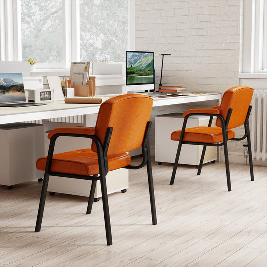 Set of 2 Big and Tall Guest Chair Waiting Room Chairfor Reception Meeting-Coffee