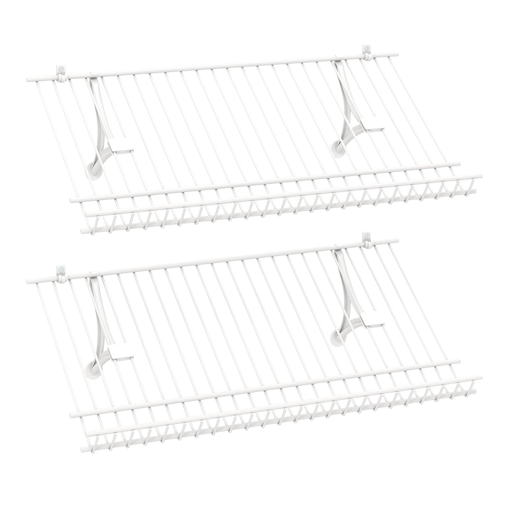 24"  Closet Shelves Wall Mounted Metal Wire Shoe Racks Set of 2