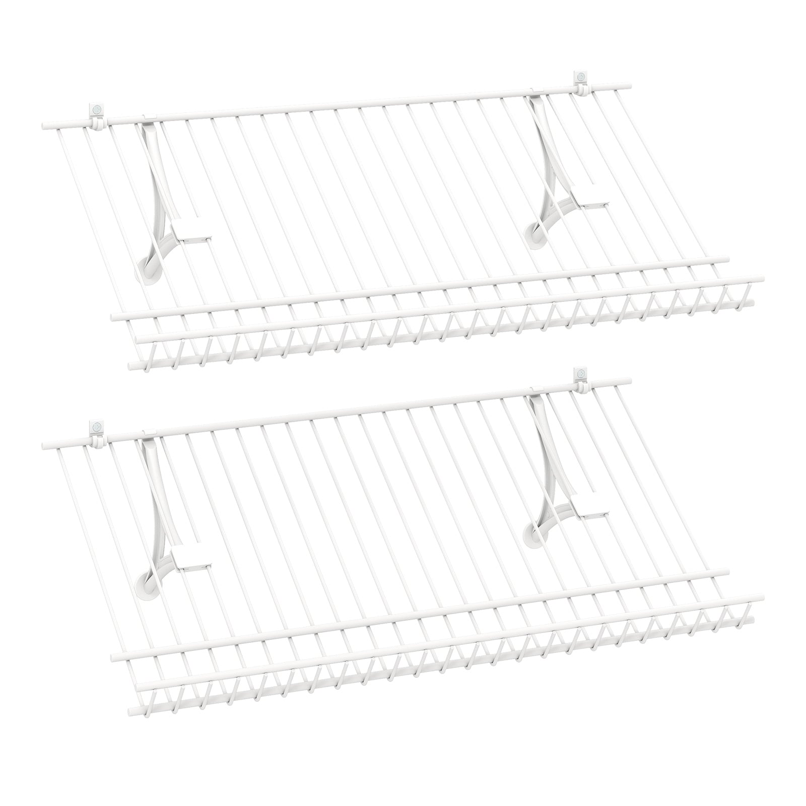 24"  Closet Shelves Wall Mounted Metal Wire Shoe Racks Set of 2
