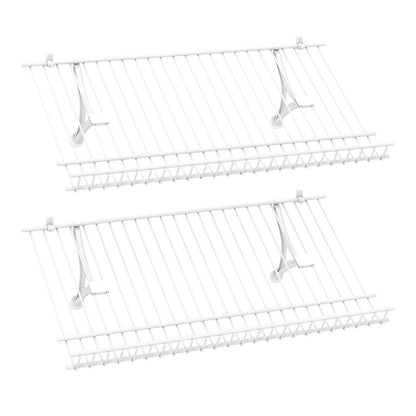 24"  Closet Shelves Wall Mounted Metal Wire Shoe Racks Set of 2