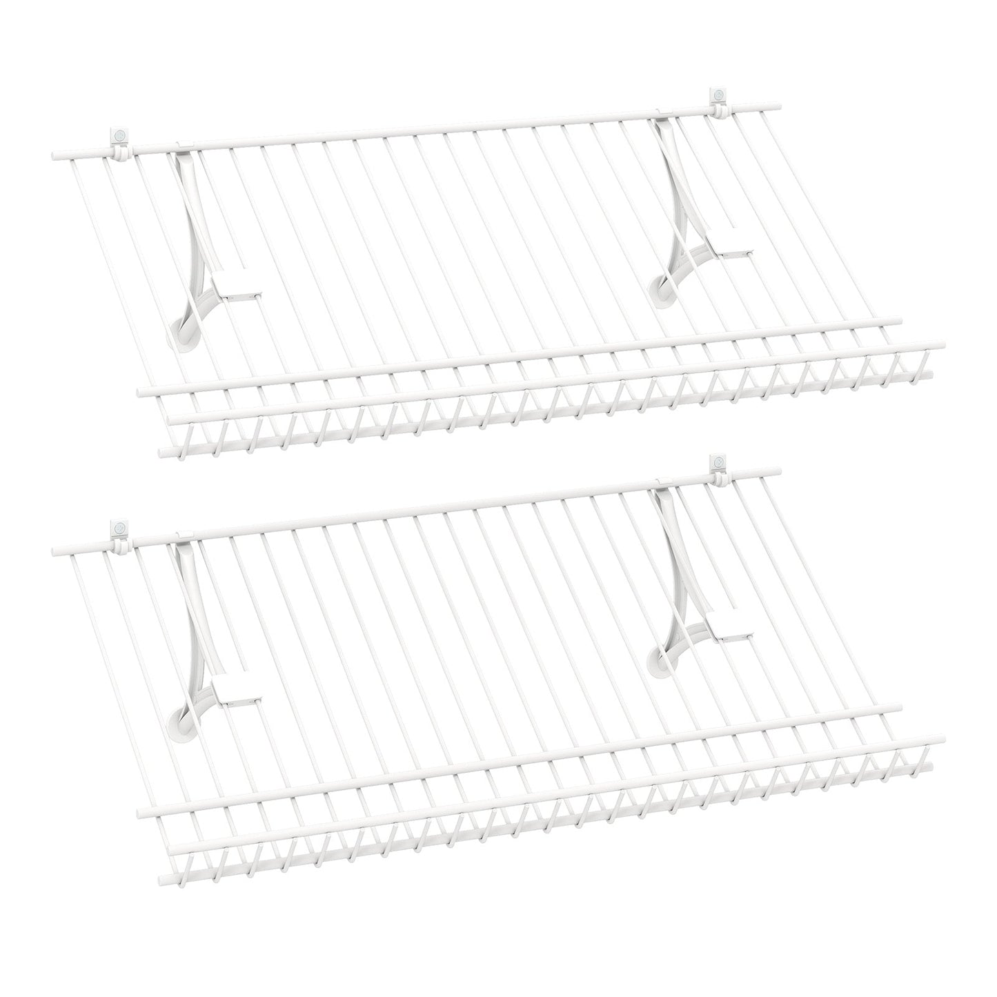 24"  Closet Shelves Wall Mounted Metal Wire Shoe Racks Set of 2