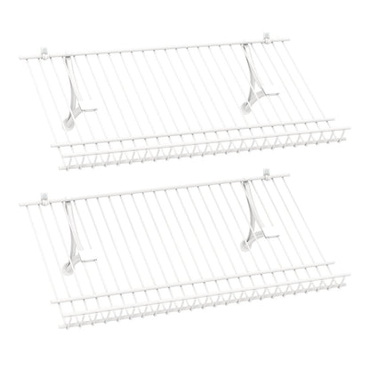 24"  Closet Shelves Wall Mounted Metal Wire Shoe Racks Set of 2