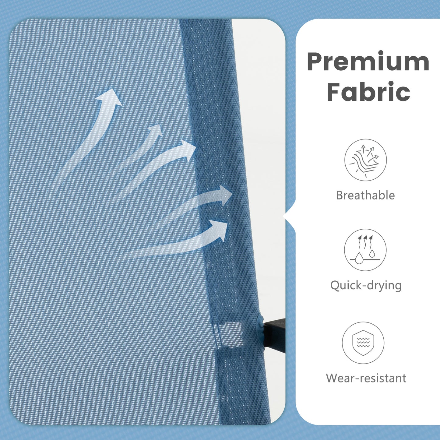 Set of 4 Folding Garden Chairs with Armrests for Yard Lawn Poolside-Blue