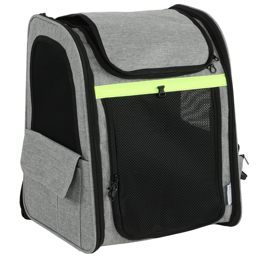 PawHut Dog Carrier Backpack Expandable, Breathable Pet Carrier Bag for Small Puppy Cat with Reflective Strip for Travel Hiking