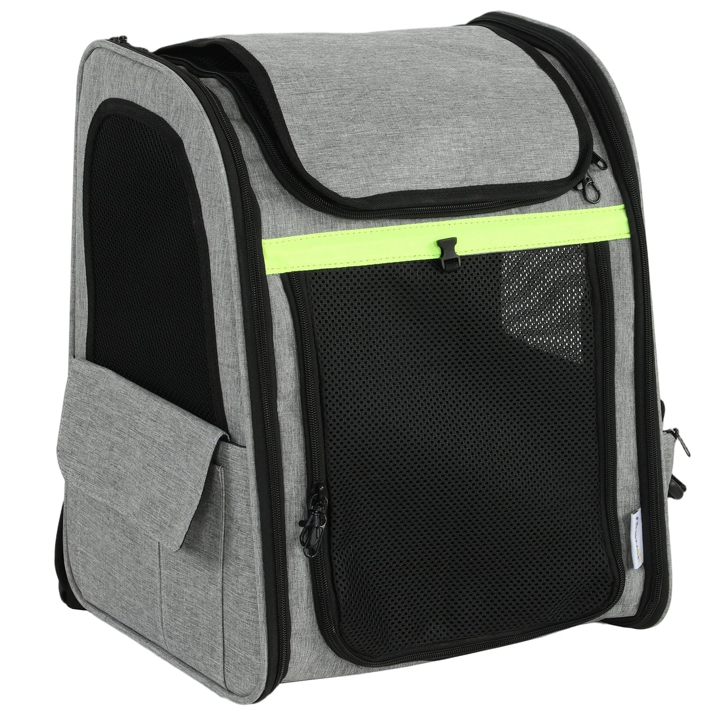 PawHut Dog Carrier Backpack Expandable, Breathable Pet Carrier Bag for Small Puppy Cat with Reflective Strip for Travel Hiking