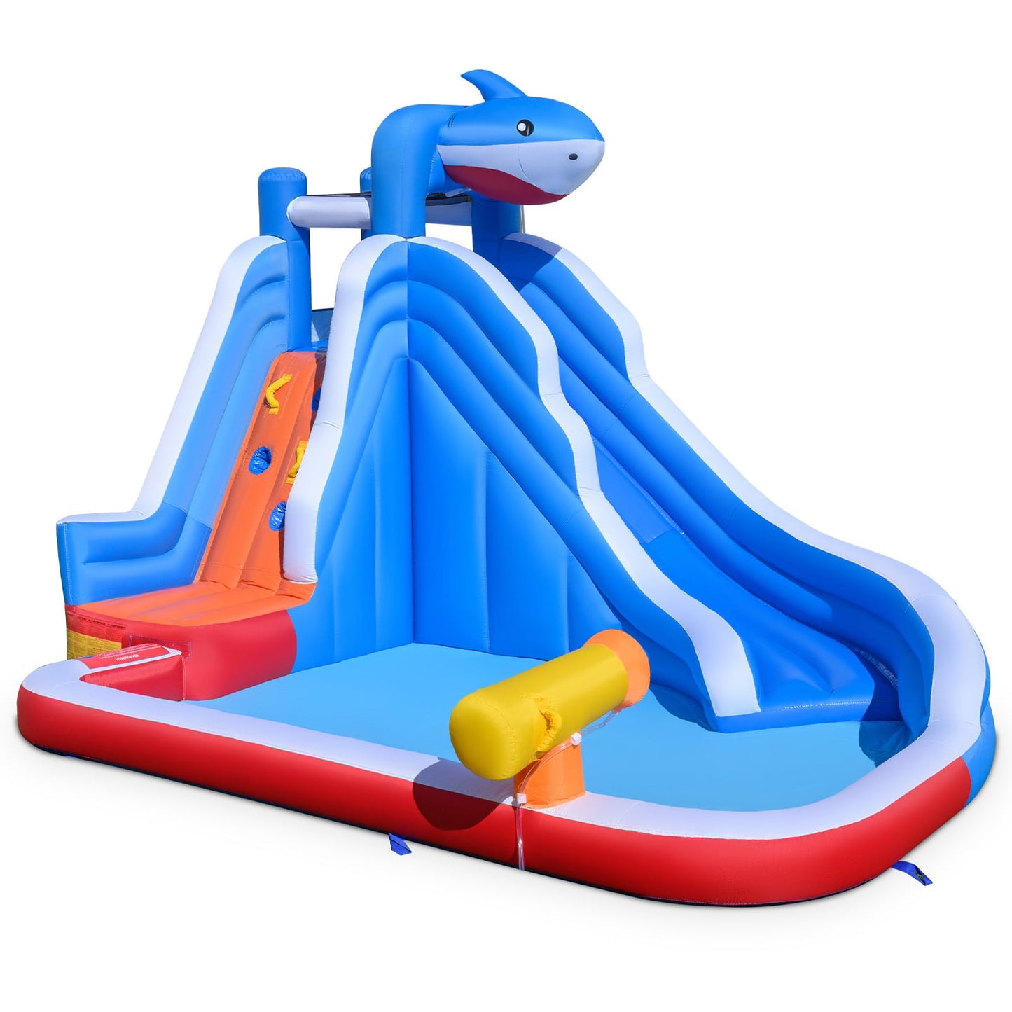 Shark-Themed Kids Water Park with Climbing Wall for Party Summer