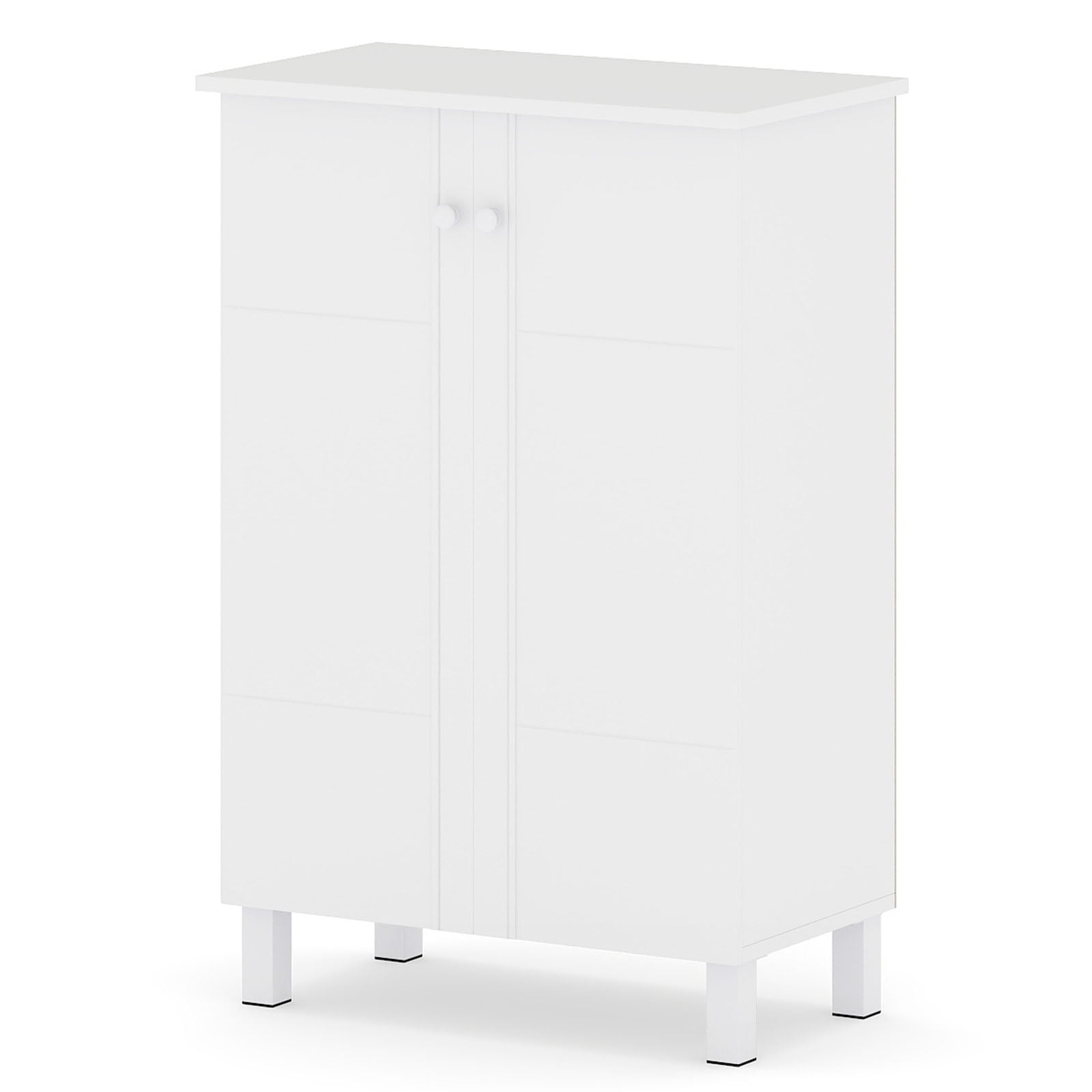 Shoe Storage Cabinet with Removable Shelves and 2 Doors for Entryway-White