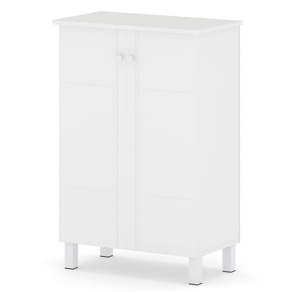 Shoe Storage Cabinet with Removable Shelves and 2 Doors for Entryway-White