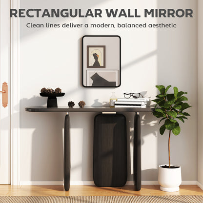 HOMCOM Rectangular Wall Mirror with HD Glass - Black