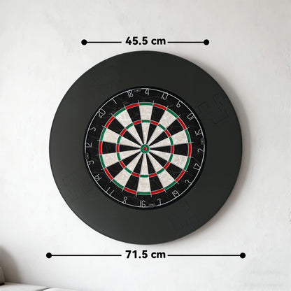 SPORTNOW Professional Bristle Dartboard Set with EVA Surround Ring, 6 Steel Tip Darts, Black