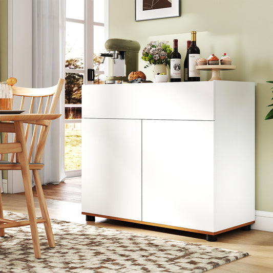 Sideboard Buffet Cabinet with 1 Drawer and 2 Doors for Kitchen-White
