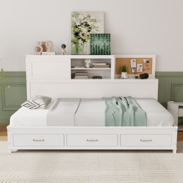 Single/Double Daybed Frame with 3 Storage Drawers-Single Size