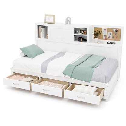 Single/Double Daybed Frame with 3 Storage Drawers-Single Size
