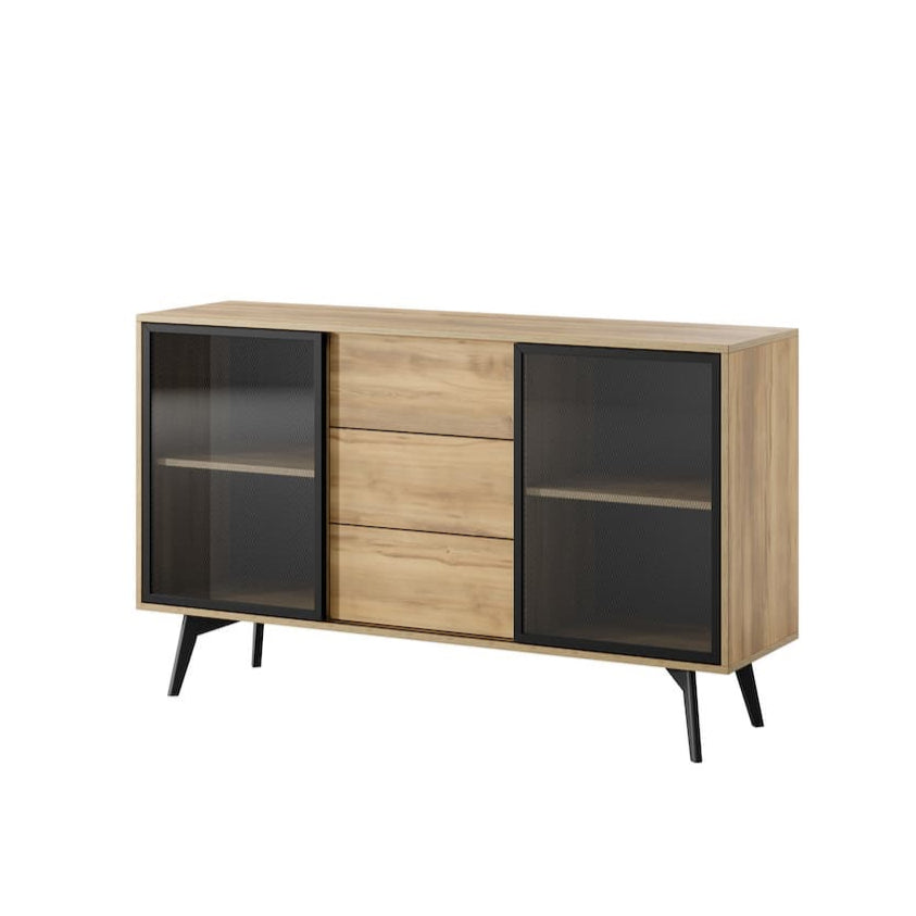 Slide Display Sideboard Cabinet 144cm