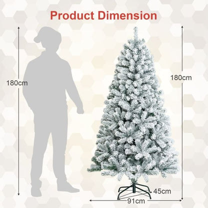 1.8M White Artificial Holiday Christmas Tree with 600 PVC Tips for Christmas Decoration