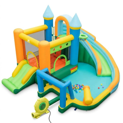 Soccer Water Slide Bounce House with 680W Blower