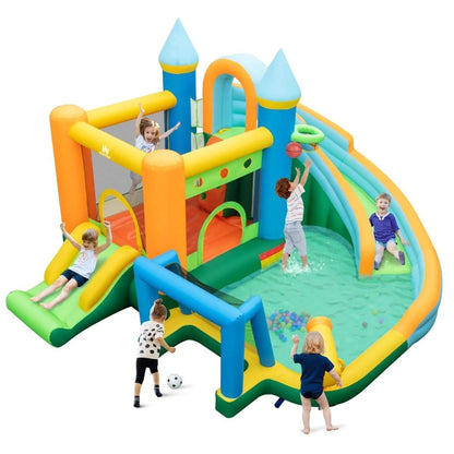 Soccer Water Slide Bounce House with 680W Blower