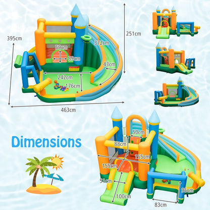 Soccer Water Slide Bounce House with 680W Blower