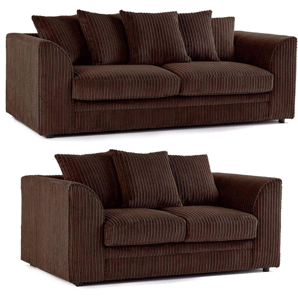 Oxford Scatter Back Full Jumbo Cord 3 Seater Sofa – Coffee and Other Colours