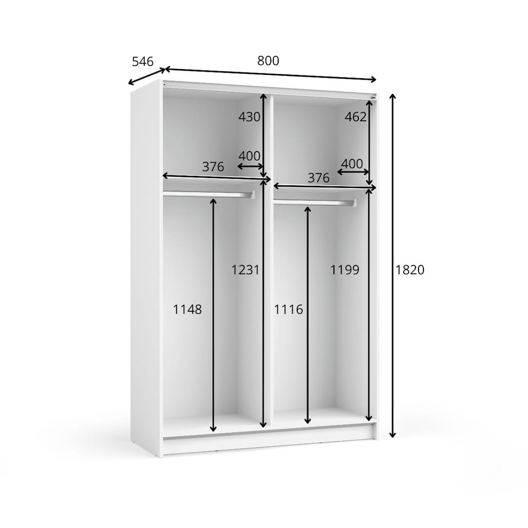 Sofia Sliding Door Wardrobe 80cm