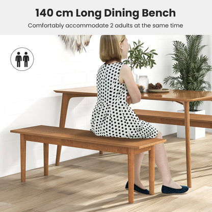 Solid Wood Dining Bench with Rubber Wood Legs